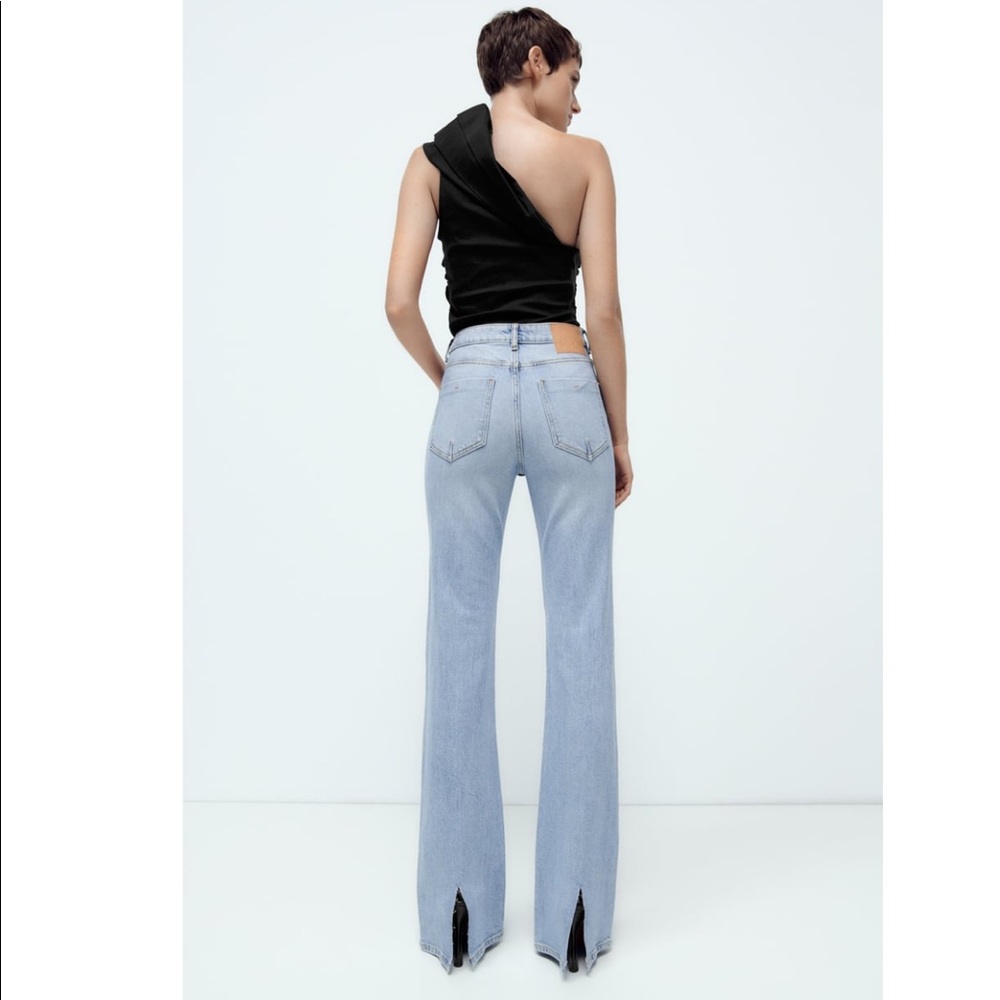 ZARA Z1975 BACK SLIT FLARED JEANS - Picture 12 of 15